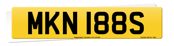 Registration number MKN 188S